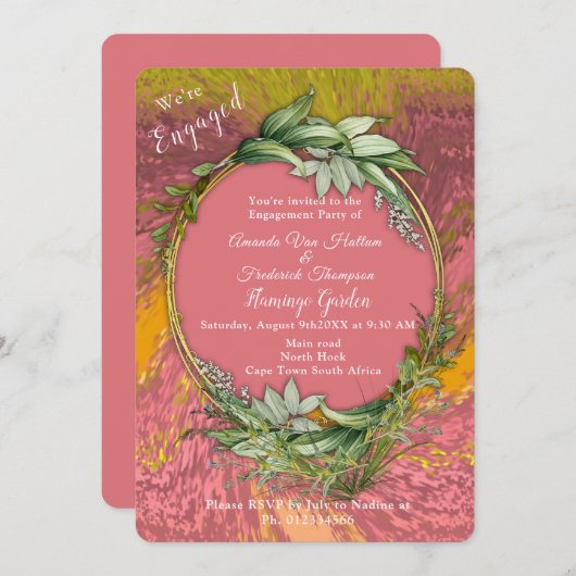 幸せな陽気な楽観主義抽象芸術 招待状 (正面/裏面)