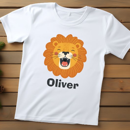 幸せな雄叫びのライオンの顔 - かわいいジャングルの動物 ベビーTシャツ