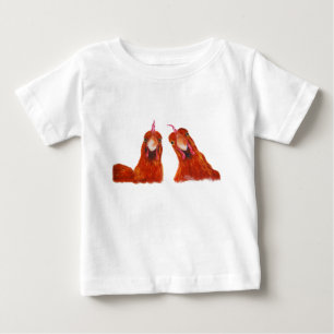幸せな雌鶏の鶏「ハリエット及びばかばかしい」ベビーまたは子供 ベビーTシャツ