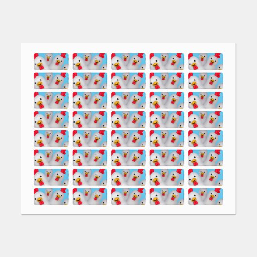 幸せな雌鶏のclipart ラベル (シート)