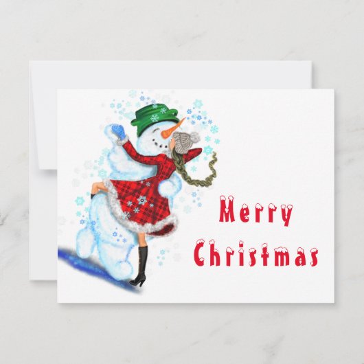 幸せな雪だるまと女の子ダンスタンゴメリークリスマス (裏面)