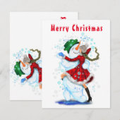 幸せな雪だるまと女の子ダンスタンゴメリークリスマス (正面/裏面)
