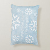 幸せな雪だるまの冬の不思議の国のアクセントの枕 アクセントクッション (裏面(縦))