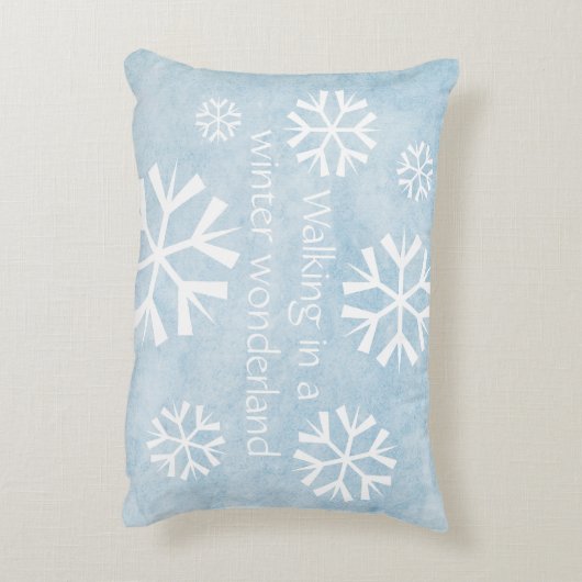 幸せな雪だるまの冬の不思議の国のアクセントの枕 アクセントクッション (裏面(縦))