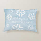 幸せな雪だるまの冬の不思議の国のアクセントの枕 アクセントクッション (裏面)