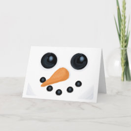 幸せな雪だるまの顔カード シーズンカード