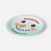 幸せな雪だるまの顔 ペーパープレート (アングル)