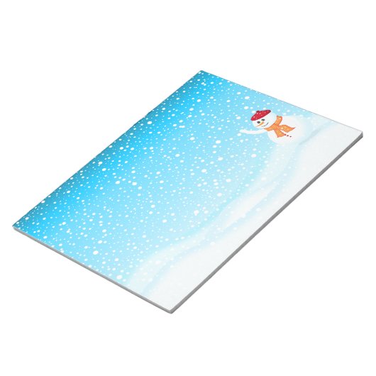 幸せな雪だるまメモ帳 ノートパッド (アングル)