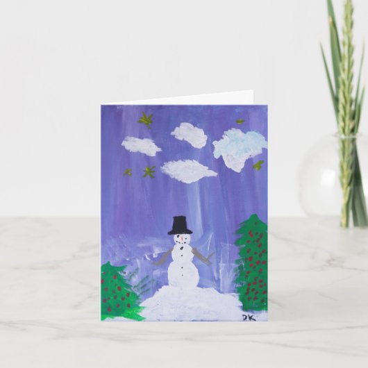 幸せな雪だるま カード (正面)