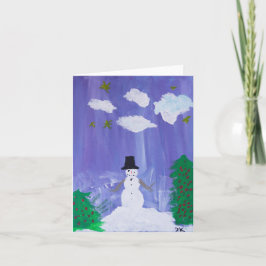 幸せな雪だるま カード