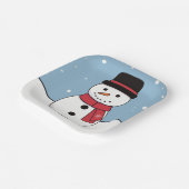幸せな雪だるま クリスマス ホリデー ペーパープレート (傾斜あり)