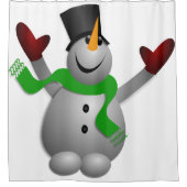 幸せな雪だるま シャワーカーテン (正面)