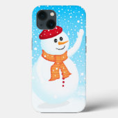幸せな雪だるまiPhone 13ケース – メイトのケース Case-Mate iPhoneケース (裏面)