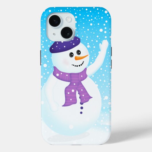 幸せな雪だるまiPhone 15ケース – メイトのケース Case-Mate iPhoneケース (裏面)
