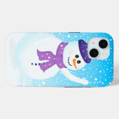 幸せな雪だるまiPhone 15ケース – メイトのケース Case-Mate iPhoneケース (裏面 (横))