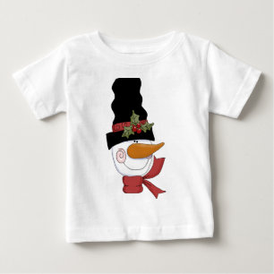 幸せな雪だるまTシャツとギフト ベビーTシャツ