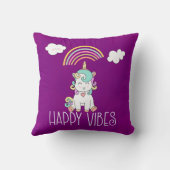 幸せな雰囲気かわいい笑顔ユニコーン クッション (裏面)