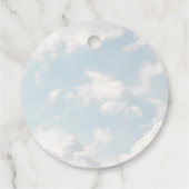 幸せな雲の青い空 エレガントな結婚前お祝いパーティー フェイバータグ (裏面)
