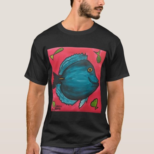 幸せな青い魚 Tシャツ (正面)
