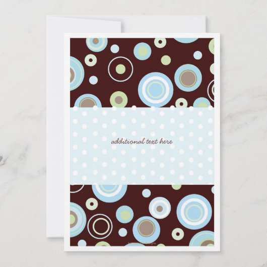 幸せな青はベビーの写真の《キリスト教》洗礼式や命名式の招待状に点を打ちます 招待状 (裏面)