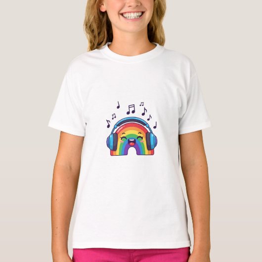 幸せな音楽の虹の子供たち Tシャツ (正面)