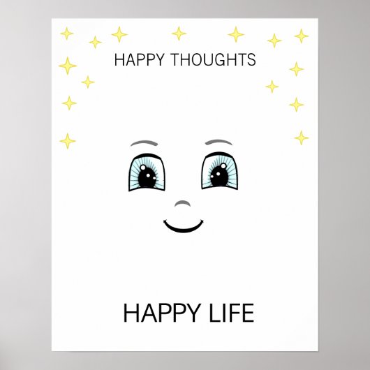幸せな顔と星やる気を起こさせる ポスター (正面)