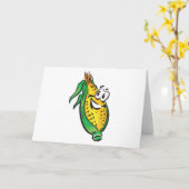 幸せな顔のコーン カード (黄色い花)