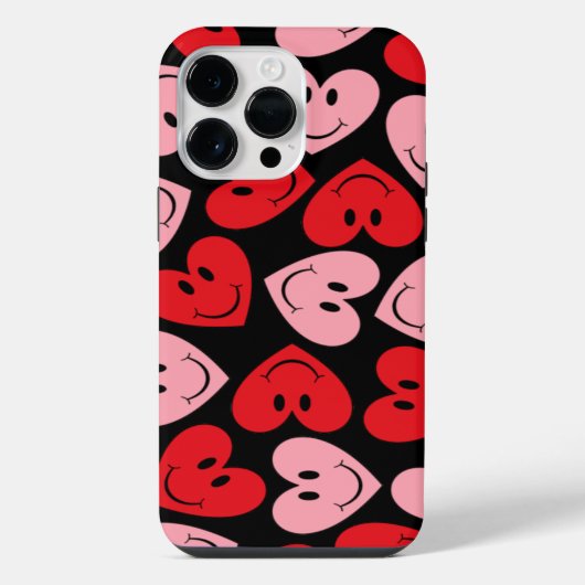幸せな顔のハート iPhoneケース (裏面)