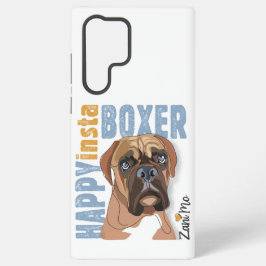 幸せな顔のボクサー犬 ザニモ SAMSUNG GALAXY S22 ULTRAケース