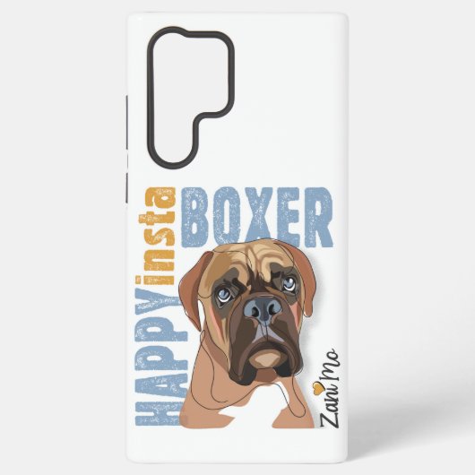 幸せな顔のボクサー犬 ザニモ SAMSUNG GALAXYケース (裏面)