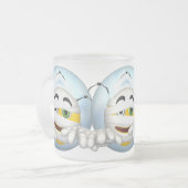 幸せな顔のミイラのマグ フロストグラスマグカップ (正面左)