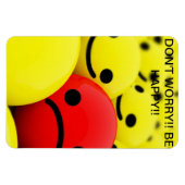 幸せな顔の中で悲しい顔の磁石 マグネット (横)