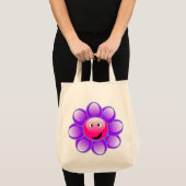 幸せな顔の花のトートバック トートバッグ (正面(商品))