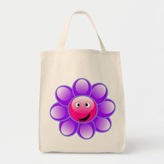 幸せな顔の花のトートバック トートバッグ (正面)