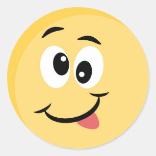 幸せな顔を搭載するEmojiのステッカー ラウンドシール