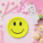 幸せな顔グラフィック |黄色 ペーパープレート (パーティー)