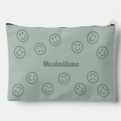 幸せな顔グリーンに緑 – 大型アクセサリーポーチ アクセサリーポーチ (裏面)