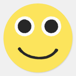 幸せな顔ステッカー黄色の笑顔の絵文字 ラウンドシール