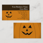 幸せな顔ハロウィーンのカボチャのちょうちん 名刺 (正面/裏面)