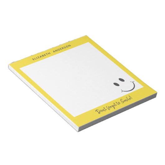 幸せな顔忘れのスマイルの追加 ノートパッド (アングル)