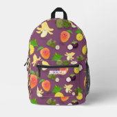 幸せな顔柄の熱帯果実 プリントバックパック (正面)