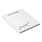 幸せな顔漫画と可愛い緑のスティック昆虫 ノートパッド (アングル)