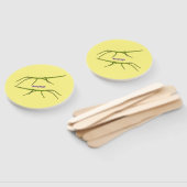 幸せな顔漫画と可愛い緑のスティック昆虫 ハンドファン (組立なし)