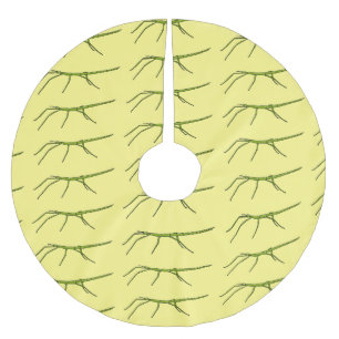 幸せな顔漫画と可愛い緑のスティック昆虫 ブラッシュドポリエステルツリースカート