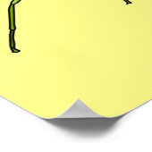 幸せな顔漫画と可愛い緑のスティック昆虫 ポスター (角)