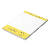 幸せな顔笑顔ありがとう名前を追加 ノートパッド (回転)