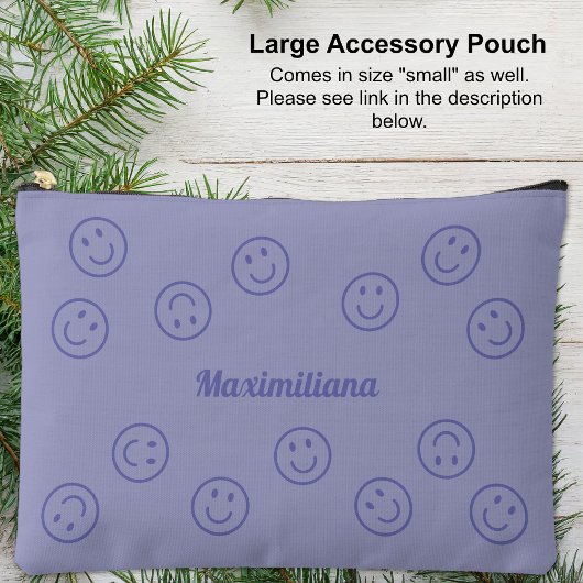 幸せな顔紫色の紫色の大きいアクセサリーポーチ アクセサリーポーチ