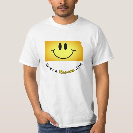 幸せな顔-カンザス日を過して下さい! Tシャツ (正面)