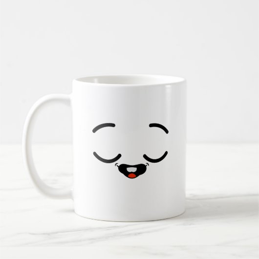 幸せな顔 コーヒーマグカップ (左)