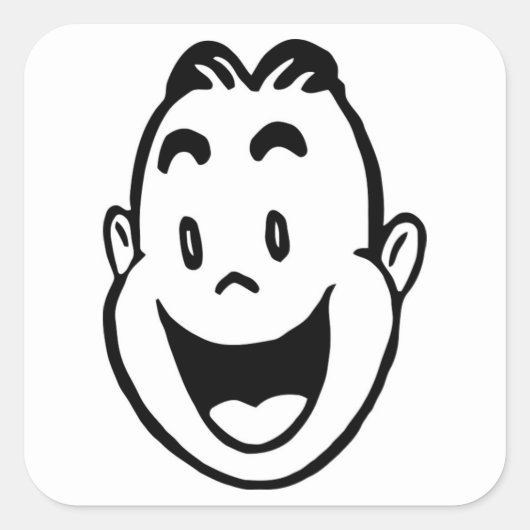 幸せな顔 スクエアシール (正面)